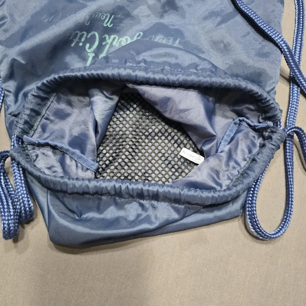 Vtg Aeropostale Aero NYC Blue Drawstring Carry Back Pack Easy Clean 12x16 Unisex